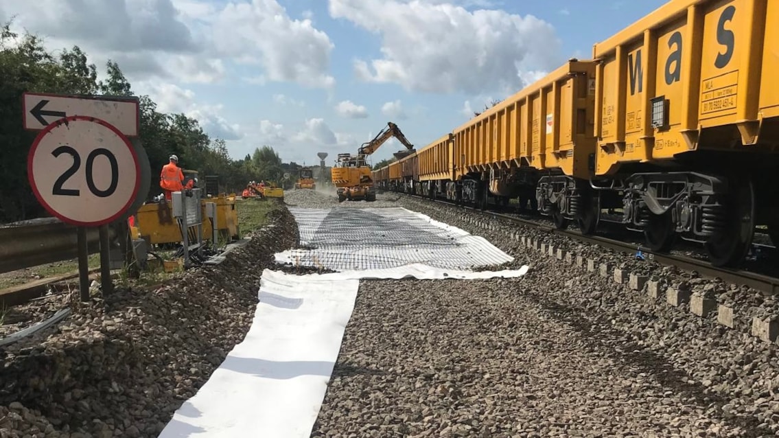 Network Rail engineers working at the site of Knighton Junction (2)