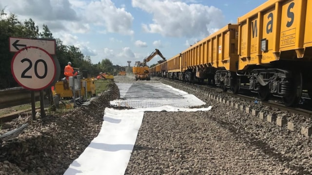 Network Rail engineers working at the site of Knighton Junction (2)