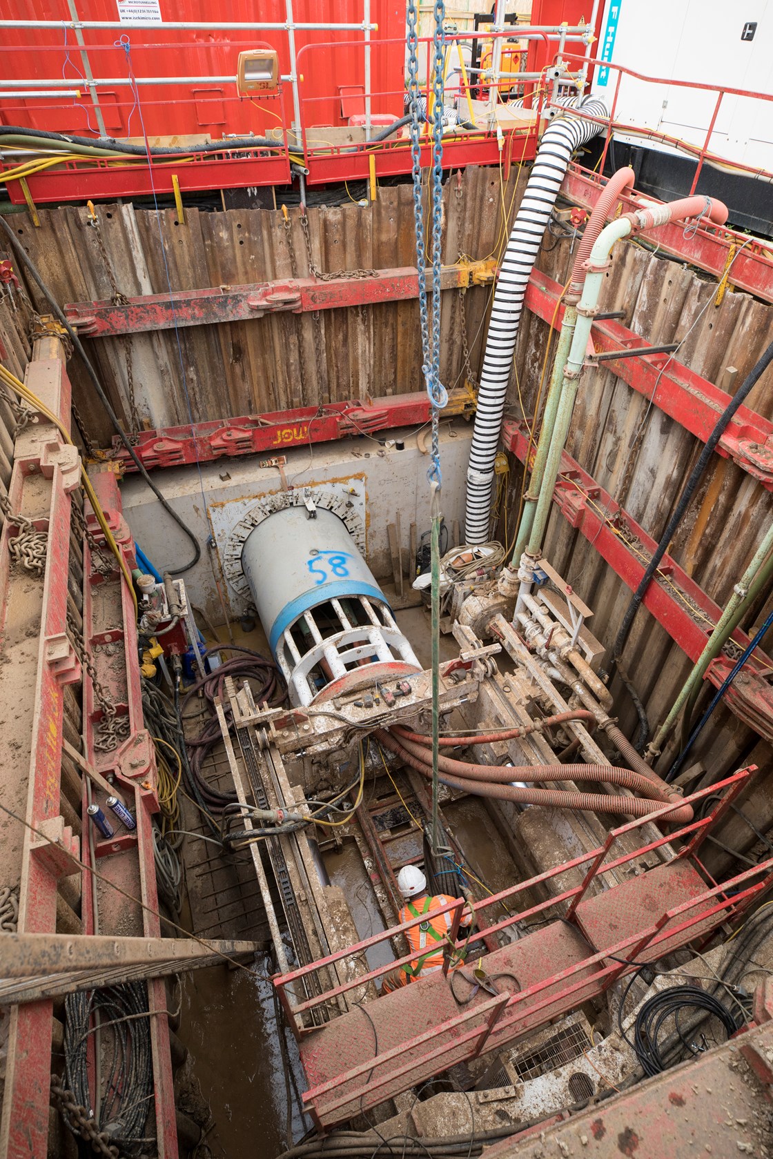 Stamford Brook Sewer mini-TBM launch shaft on Wormwood Scrubs