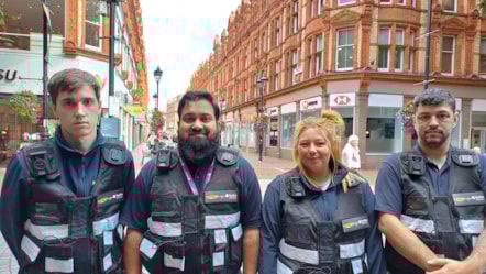 Four of the new environmental enforcement partnership officers who will patrol Reading's streets