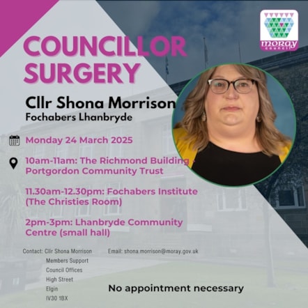 Cllr Shona Morrison surgery March 2025