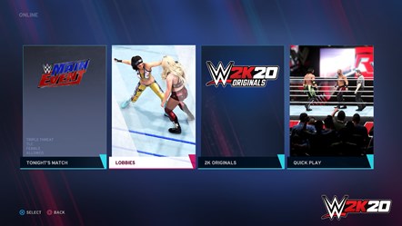 WWE2K20 Online Features