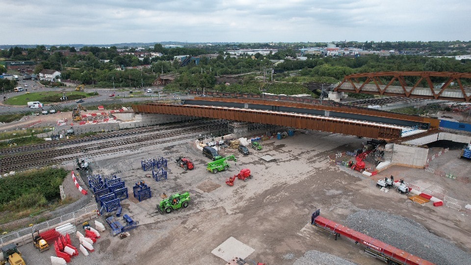 The new Aston Church Road bridge in position