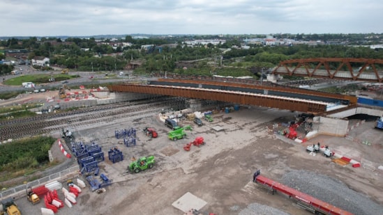 The new Aston Church Road bridge in position