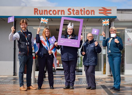 Avanti West Coast team at Runcorn prepare to celebrate the Queen's Platinum Jubilee