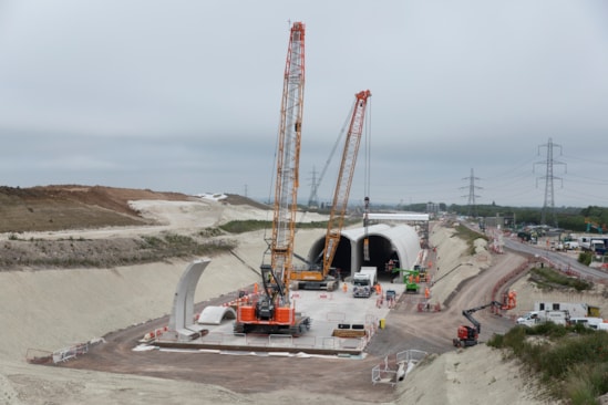 Arches being assembled for the Wendover Green Tunnel June 2025