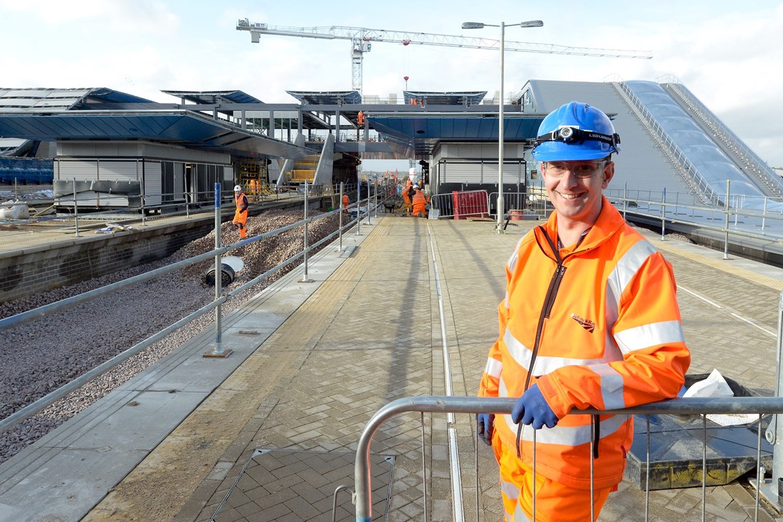 Andy Ring, Network Rail construction manager, at the new station development