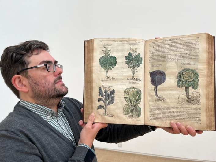 Unearthed at Leeds Central Library: On display as part of the free exhibition is a fascinating collection of beautifully illustrated manuals, compiled by some of history’s most esteemed horticulturalists.

Between their antique covers can be found centuries of accumulated wisdom about the best ways to grow fabulous fruit and vibrant veg as well as colourful flowers and fragrant herb patches.

Among the treasured tomes on display, pictured here with Antony Ramm, is a copy of The Herball or Generall Historie of Plantes, written by famed Elizabethan herbalist John Gerard.
