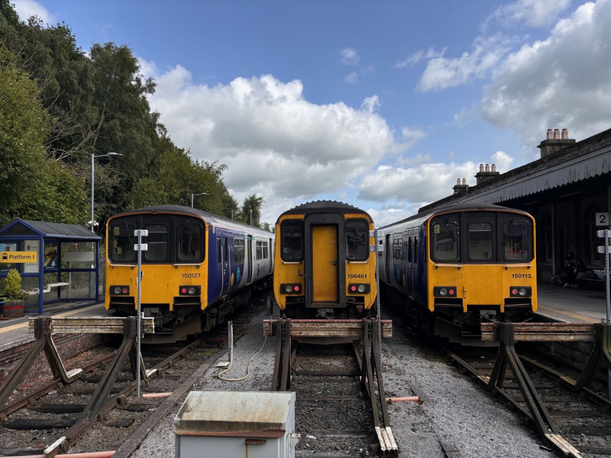 Northern trains at Buxton station in Derbyshire