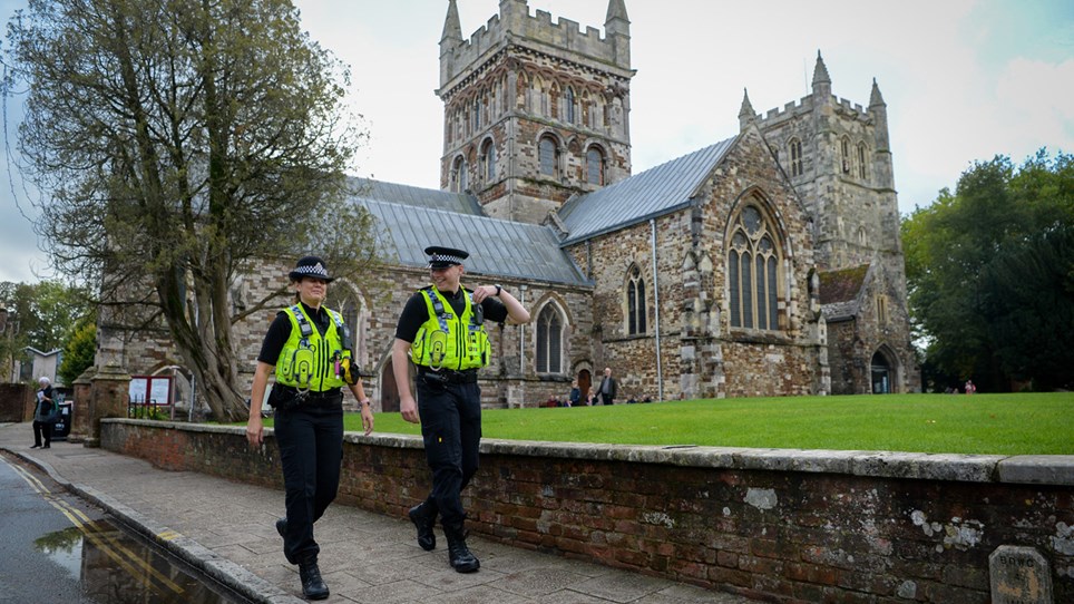 Local police on patrol