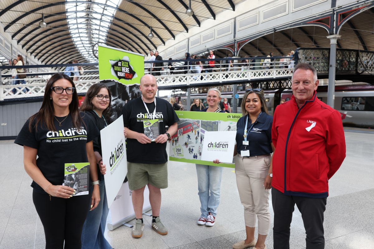 Railway Children, TOC colleagues and BTP at Newcatle station