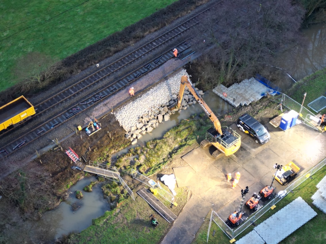 Axminster landslip rectification works 2