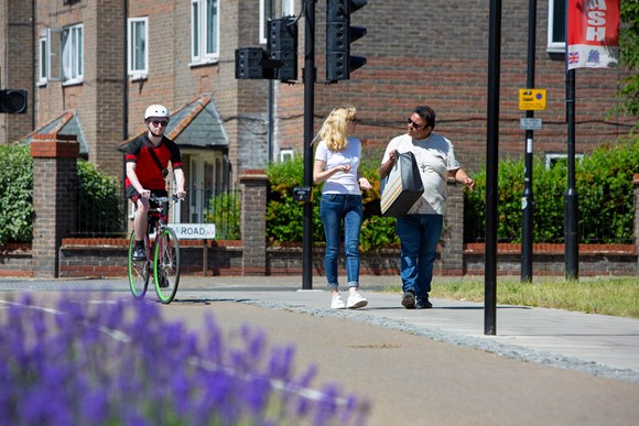 TfL Image - People walking and cycling along C1 in Edmonton