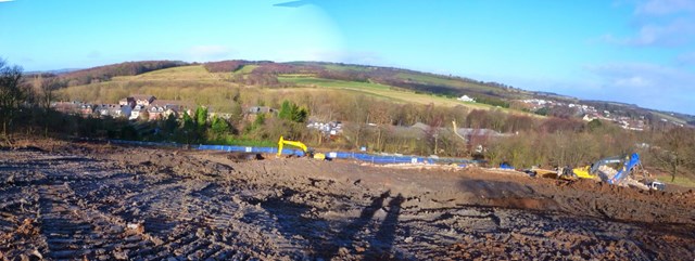 26.2.14 Unstone photos: panoramic views of hillside slip site
