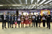 Volunteers for the Royal British Legion and members of Southeastern's Armed Forces Network attended the unveiling of the new livery-8: Volunteers for the Royal British Legion and members of Southeastern's Armed Forces Network attended the unveiling of the new livery-8