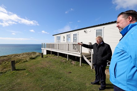 PM enjoying the view at Perran Sands with Lowery Arbury, General Manager.Apr 21