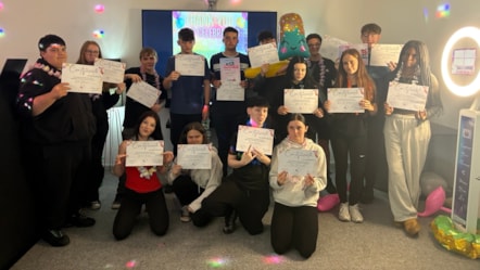 Young people with certificates 2