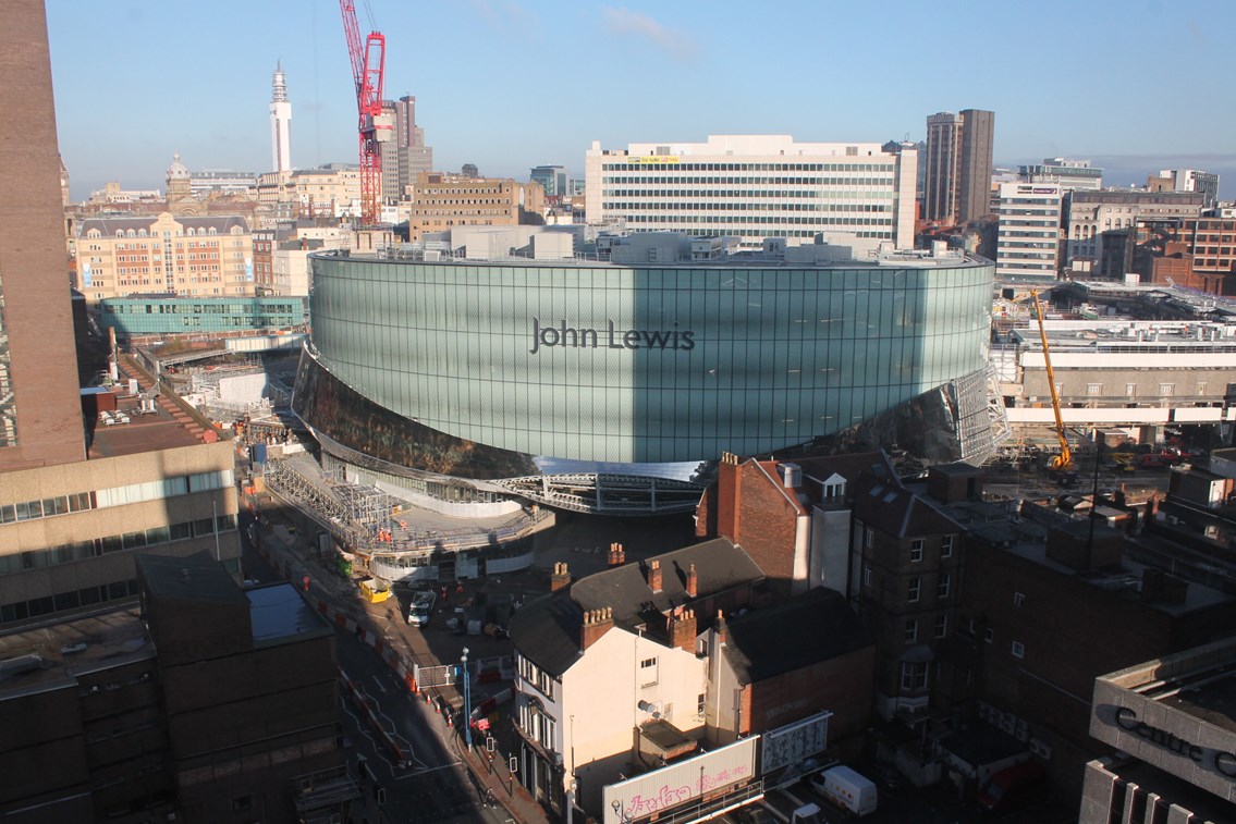 The new John Lewis store at Birmingham New Street: The new John Lewis store, which is scheduled to open in September 2015 as part of the Grand Central shopping centre above Birmingham New Street station