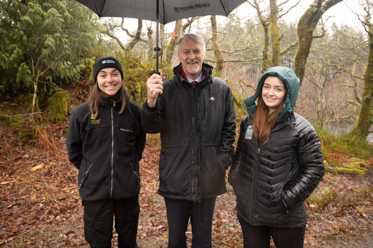 Emma from National Trust, Deputy First Minister and Sophie Davies - Former Environmental Conservation Apprenticeship