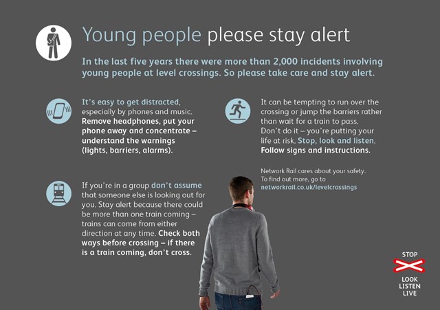Student level crossing safety awareness leaflet