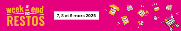 Week-end des Restos du Cœur 2025 : les 7-8-9 mars à travers la France: banniere WERESTOS 2025