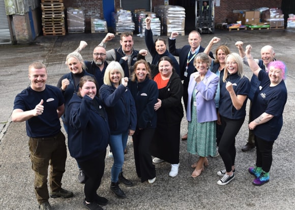 The Bamford team with councillors celebration