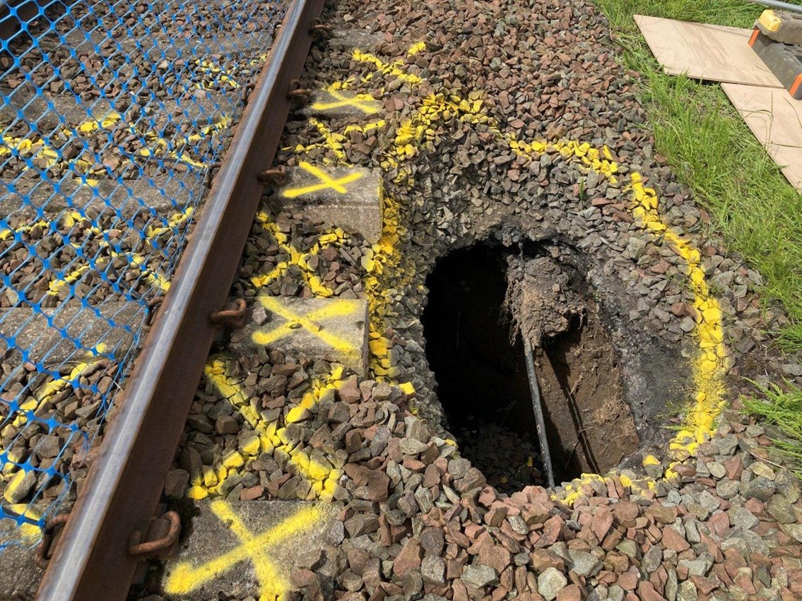 Kilmarnock-Barassie line to remain closed as engineers repair sinkhole damage: Hole 2