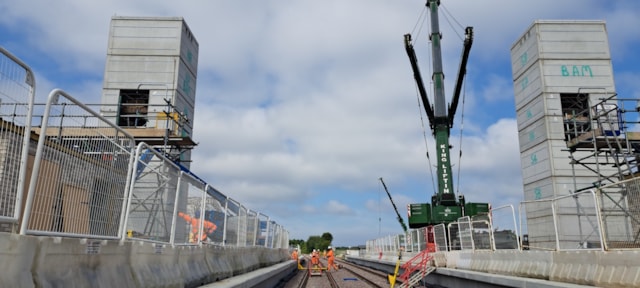 Preparing to install the footbridge at Bristol Brabazon station: Preparing to install the footbridge at Bristol Brabazon station