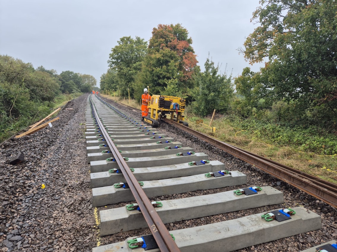 Rail being installed