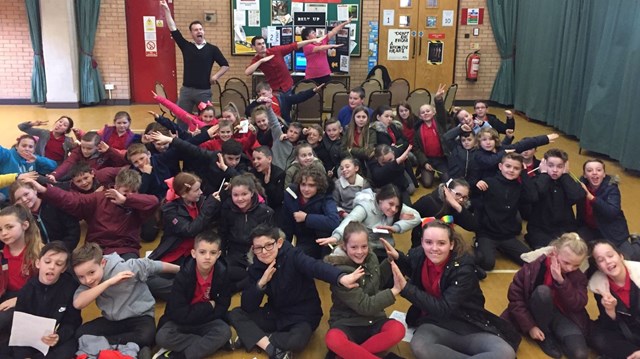 Llanyrafon Primary school at a Crucial Crew session in Cwmbran TA Barracks on 7 March 2017