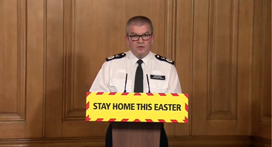 Daily UK Government Covid-19 briefing - Speech from the Chair of the NPCC, Martin Hewitt: MH Lectern