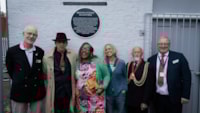 Mayor of Lambeth unveils plaque celebrating Brixton station’s iconic sculptures: Brixton stn plaque unveiling - group 1