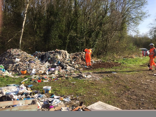Fly tipped rubbish at Telford