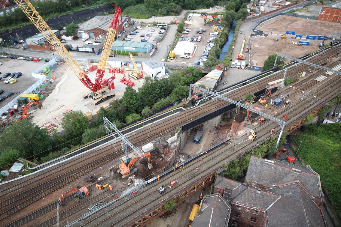 Manchester railway upgrades continue this weekend - passengers reminded to check their journey: Work to reconstruct Dantzic Street bridge