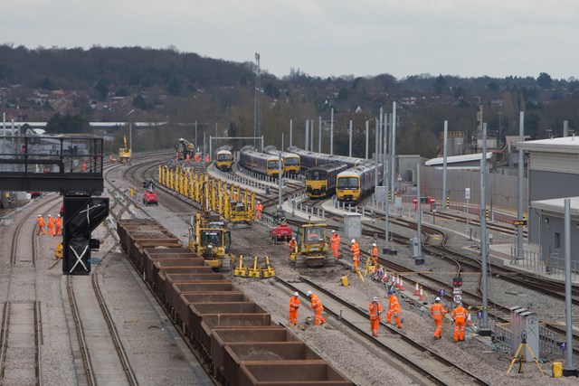 Installation of new freight lines at Reading
