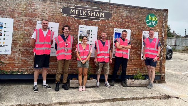 Network Rail volunteers help to enhance popular community hub at Melksham station: The volunteers at Melksham Hub Cafe