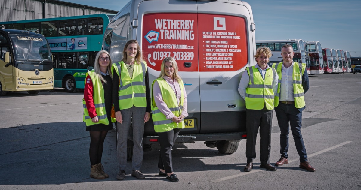 Cllr Kate Ravilious with representatives from York Pullman and Wetherby Training School