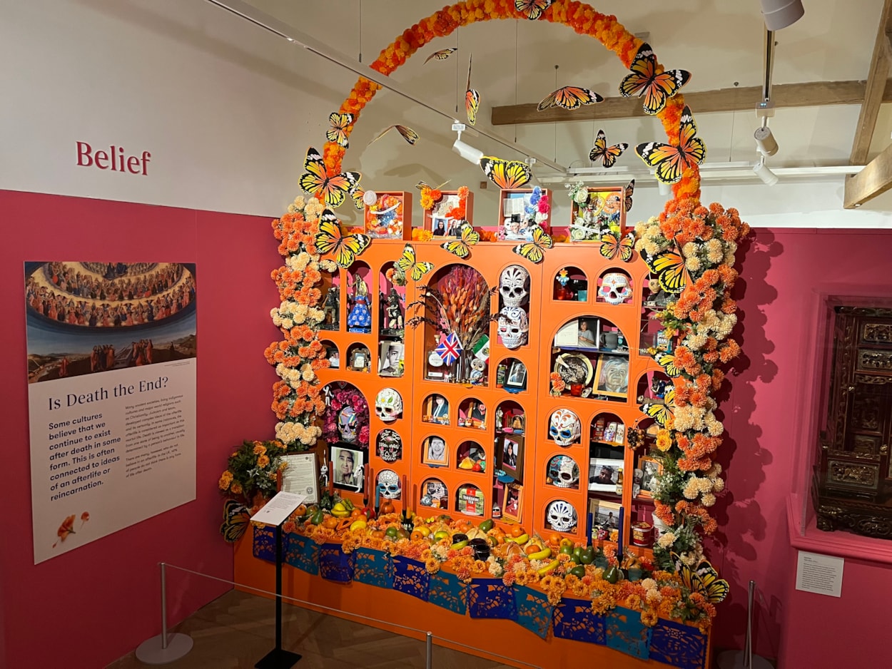 Living with Death: A stunning Leeds Ofrenda, on loan from artist Ellie Harrison, recreates beautiful, traditional Mexican Day of the Dead displays.
Leeds City Museum’s Living with Death exhibition, which opens today (May 3) features a remarkable array of objects spanning thousands of years of world history and tradition which all explore how different cultures experience death, dying, and bereavement.