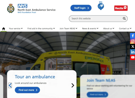 NEAS Website Homepage