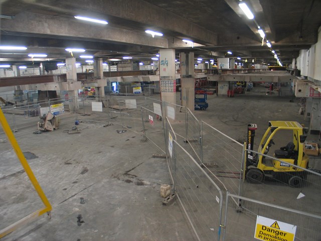 New Street car park_2: Work is progressing well to remove a deck from the existing car park, which will form part of the new Gateway concourse.