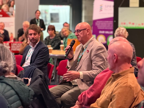 County Councillor Martyn Sutton was in the crowd and joined the conversation