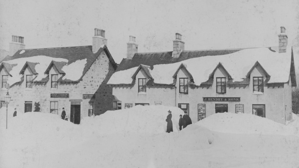 Deep snow in Braemar c.1895, Peter M Stewart. National Museums Scotland SLA C12573  cropped