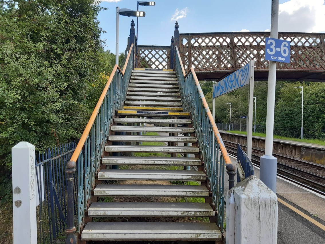 Bookham footbridge steps-2