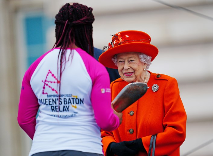 Birmingham 2022 Queen’s Baton Relay to visit Leeds as full England route revealed: Leeds Paralympic gold medallist Kadeena Cox OBE receiving the Baton from The Queen at the Queen's Baton Relay launch