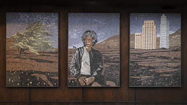 Hannah Quinlan and Rosie Hastings Angels of History 2024 St James’s Park station Commissioned by Art on the Underground Photo GG Archard Courtesy of the artists and Arcadi 3