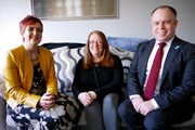 Cabinet Secretary for Communities, Social Security & Equalities, Angela Constance, meets with Donnah Anderson and Ross Armstrong, Contract Director at Warmworks Scotland.