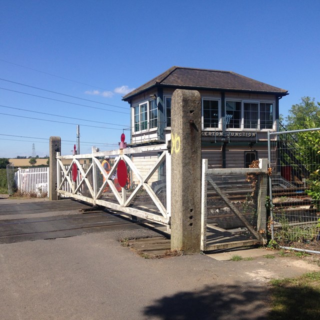 Fiskerton level crossing and signal box