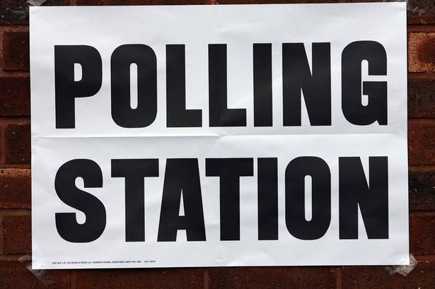 Polling station sign