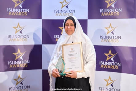 Mana Fatima Al-Sharif Abbas Al-Sharif, recipient of the Mayor's Civic Award