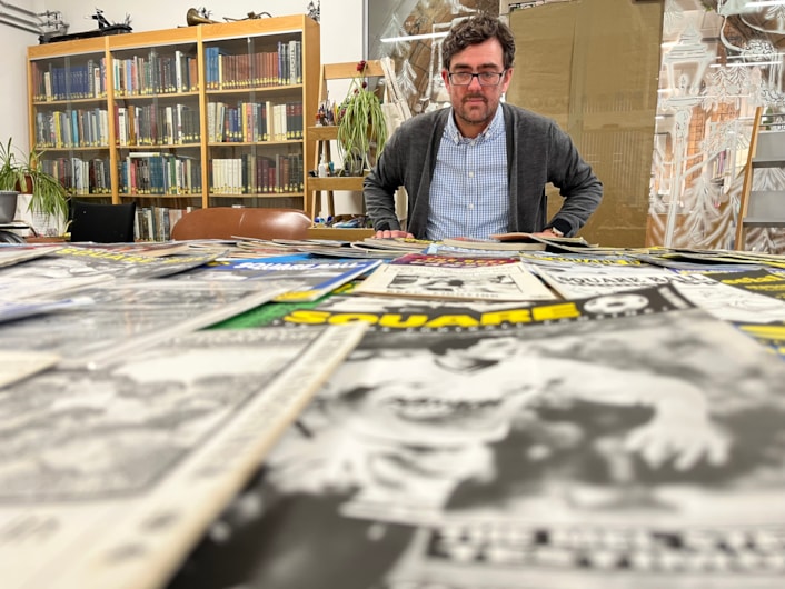 Voice of the Fans zines: Librarian Antony Ramm looks over the collection. The show will include copies of the popular Leeds United fanzine The Square Ball, featuring Elland Road idols including Gordon Strachan and Lucas Radebe, Marching Altogether, founded by Leeds fans to campaign against racism and fascism in football and Bradford City’s City Gent – the longest running football zine in the country.

Exploring the huge and varied impact grassroots self-publishing has had on football fan culture, the exhibition, which is co-produced with British Library, will trace the birth of zines in the 1970s, right through to modern, multimedia content.